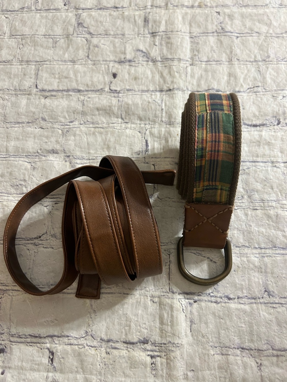 PREPPY AND BOHO DIFFERENT STYLES PLAID AND VEGAN BROWN WAIST BELTS